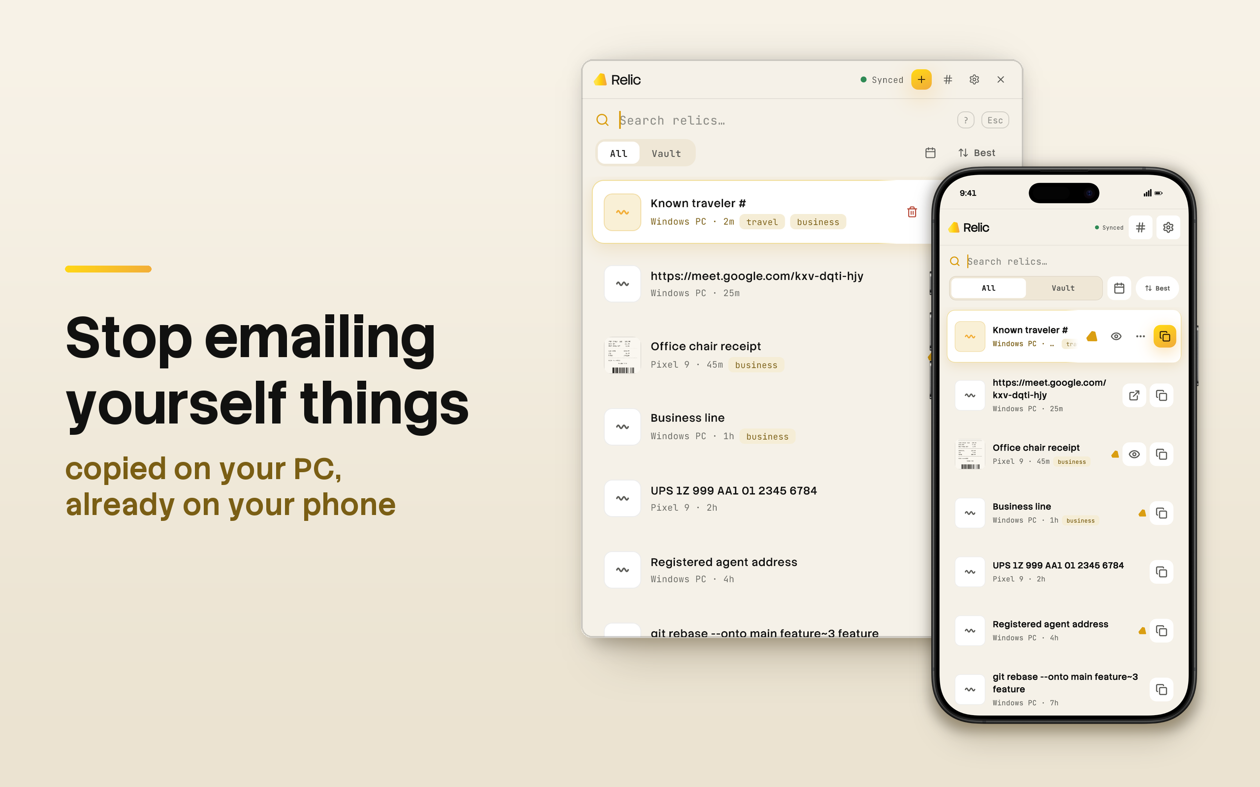 Desktop: sync across devices, press image