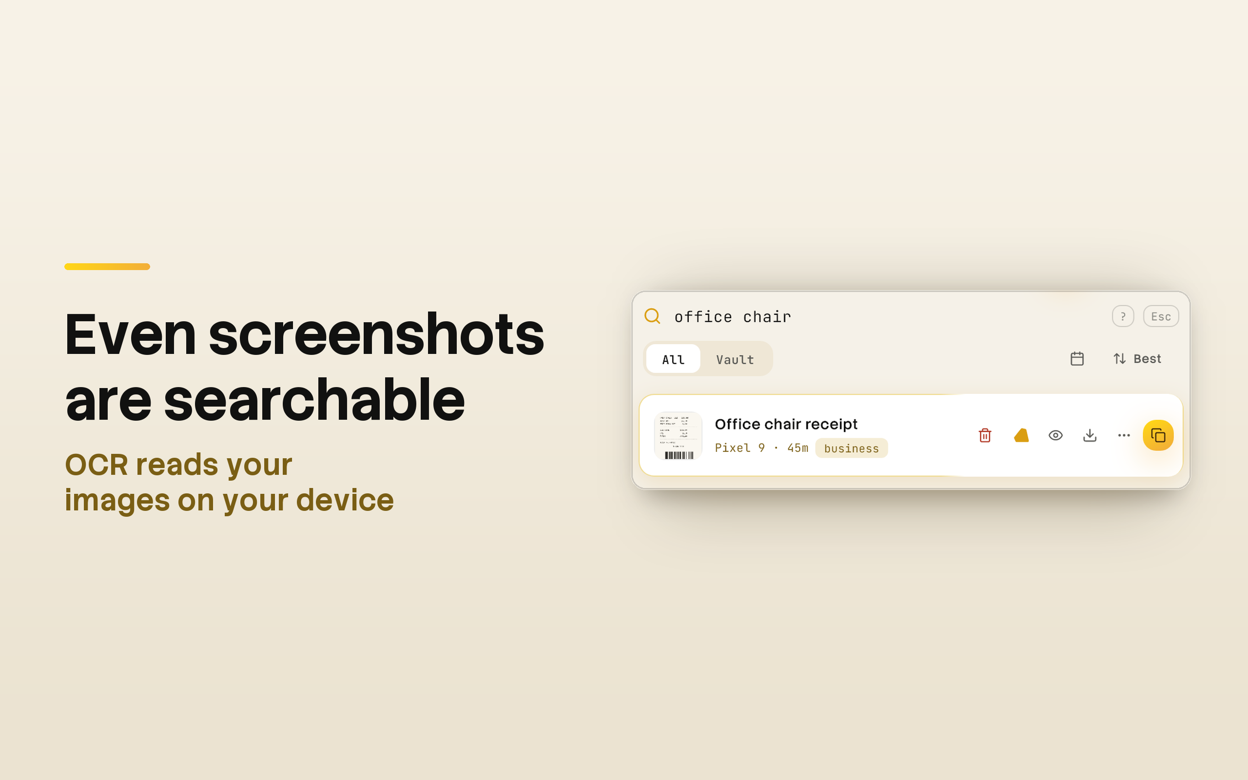 Desktop: OCR on screenshots, press image